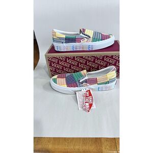 VANS PRIDE CLASSIC SLIP ON SNEAKERS SHOES MENS SZ 5.5 WOMENS SZ 7 NEW